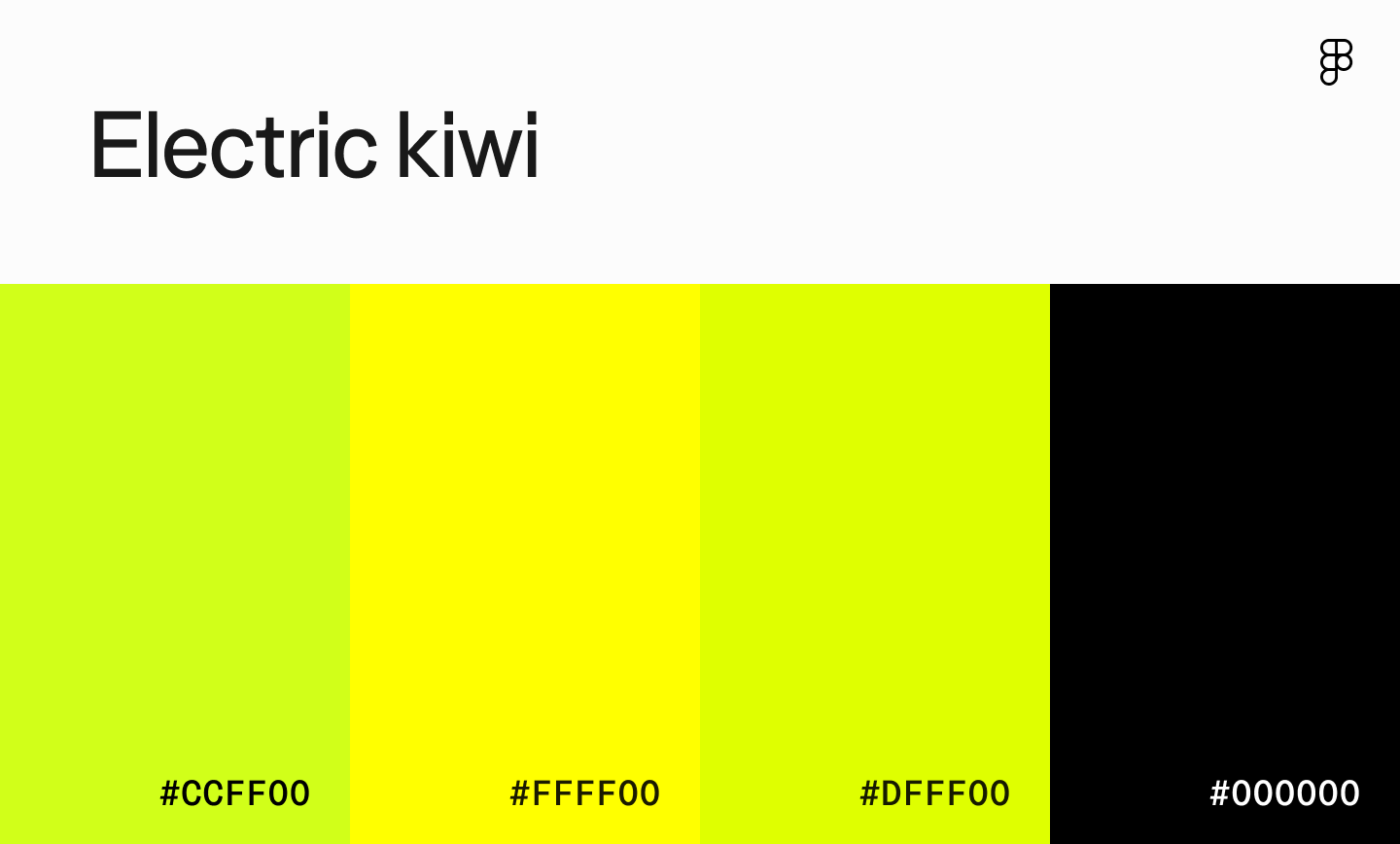 Electric kiwi color palette