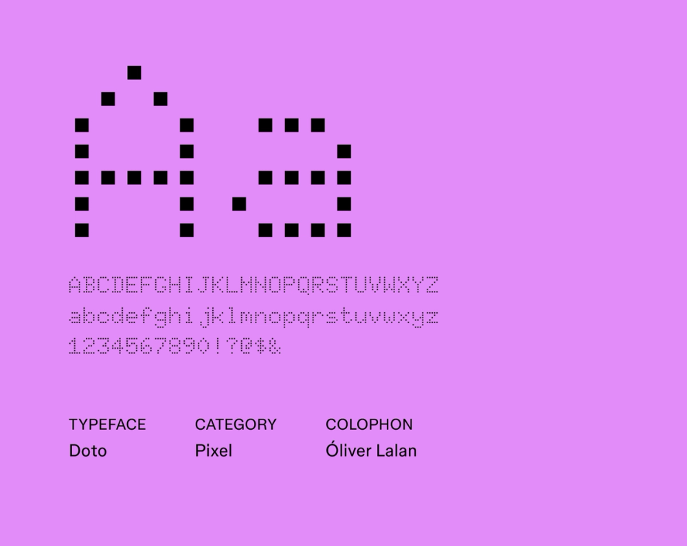 Doto futuristic font example.