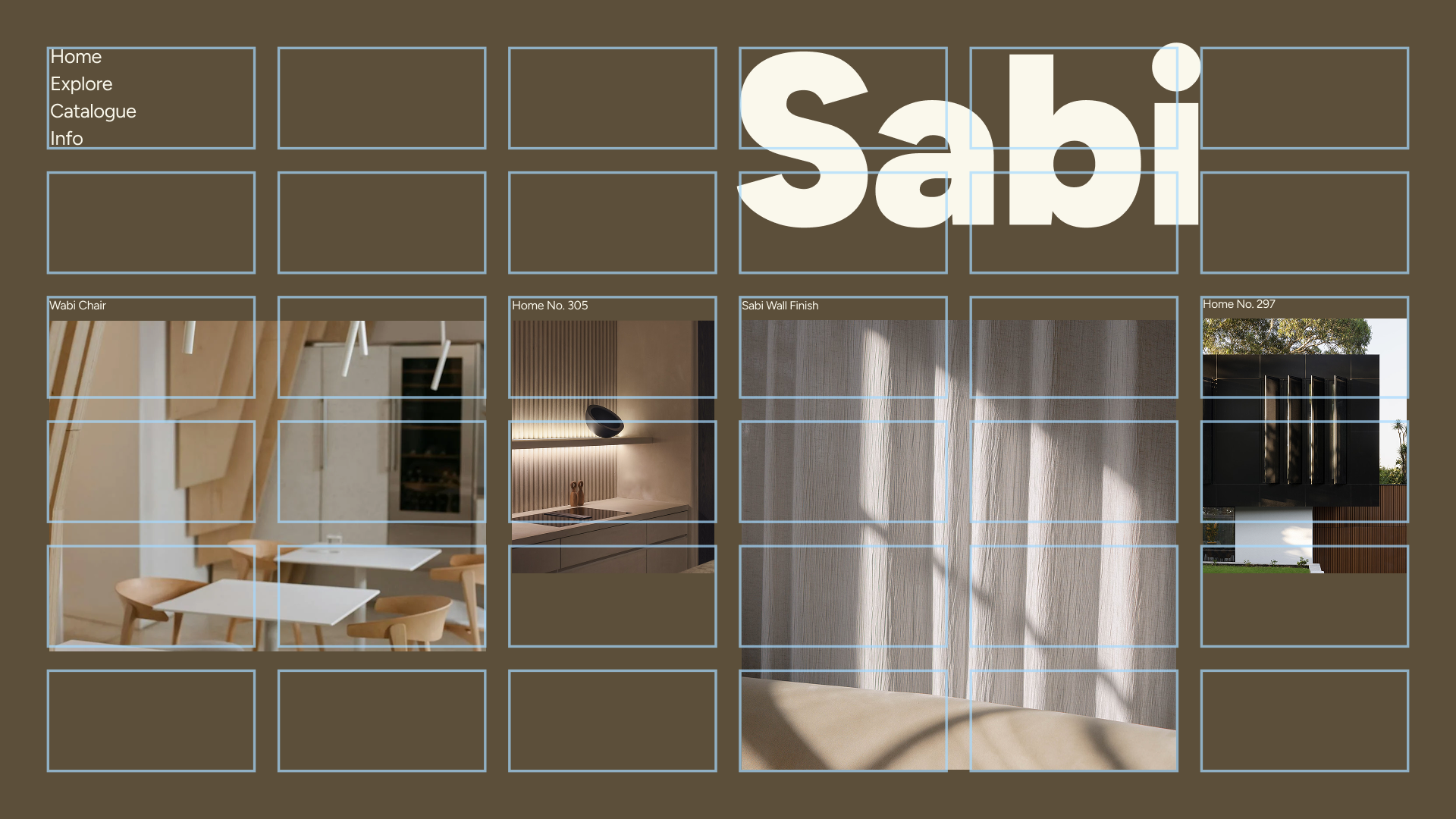 A clean layout features uniformly spaced cards aligned within a 12-column grid structure.