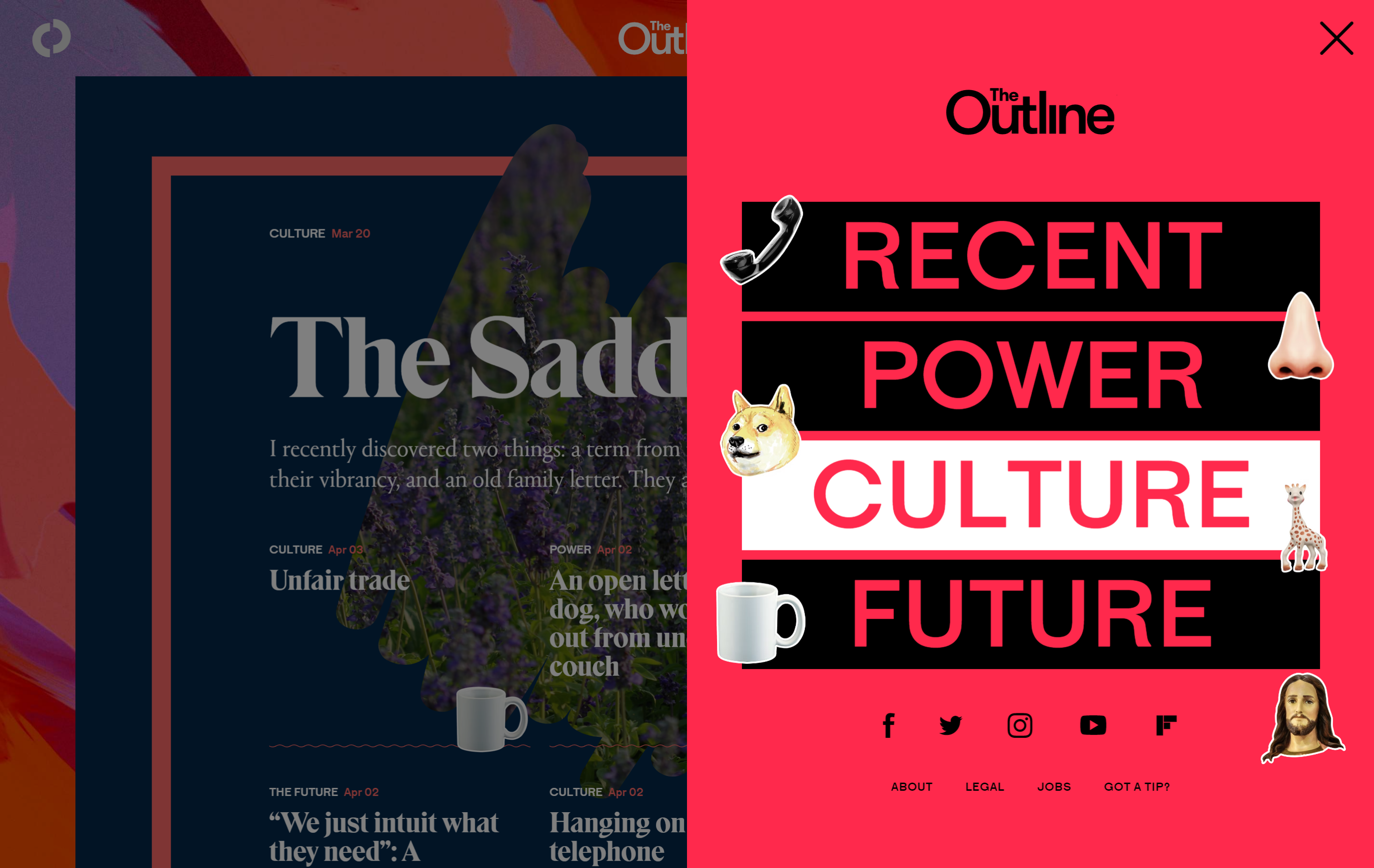 experimental navigation web design homepage example