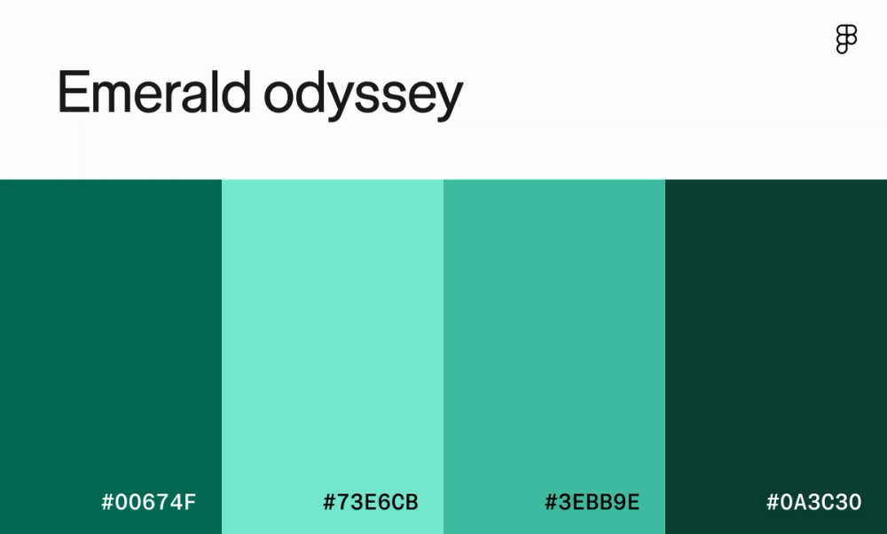 Emerald odyssey color palette