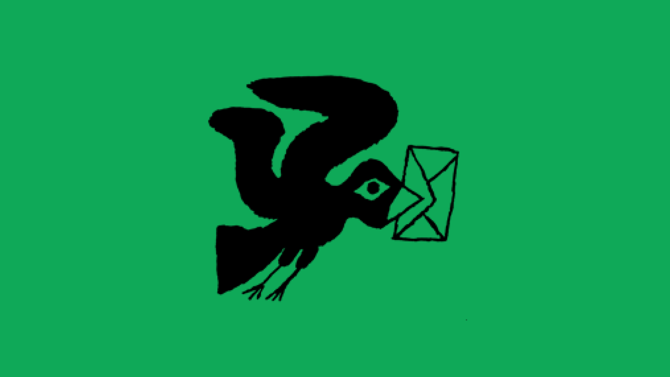 Illustration of a bird carrying an envelope in its beak