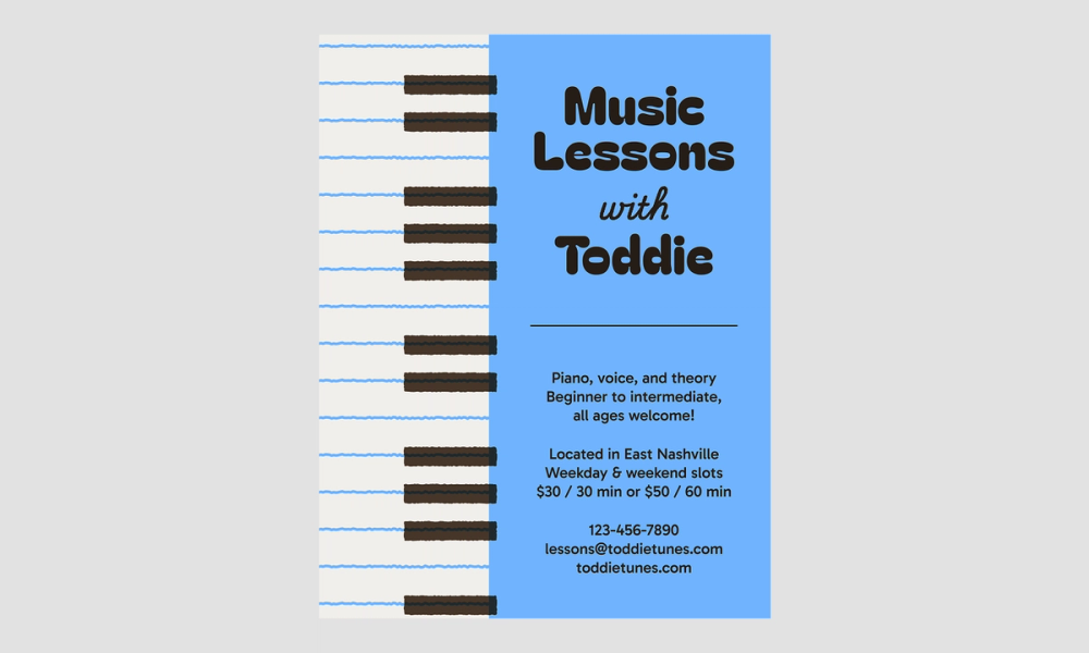 Music lessons flyer free flyer template.