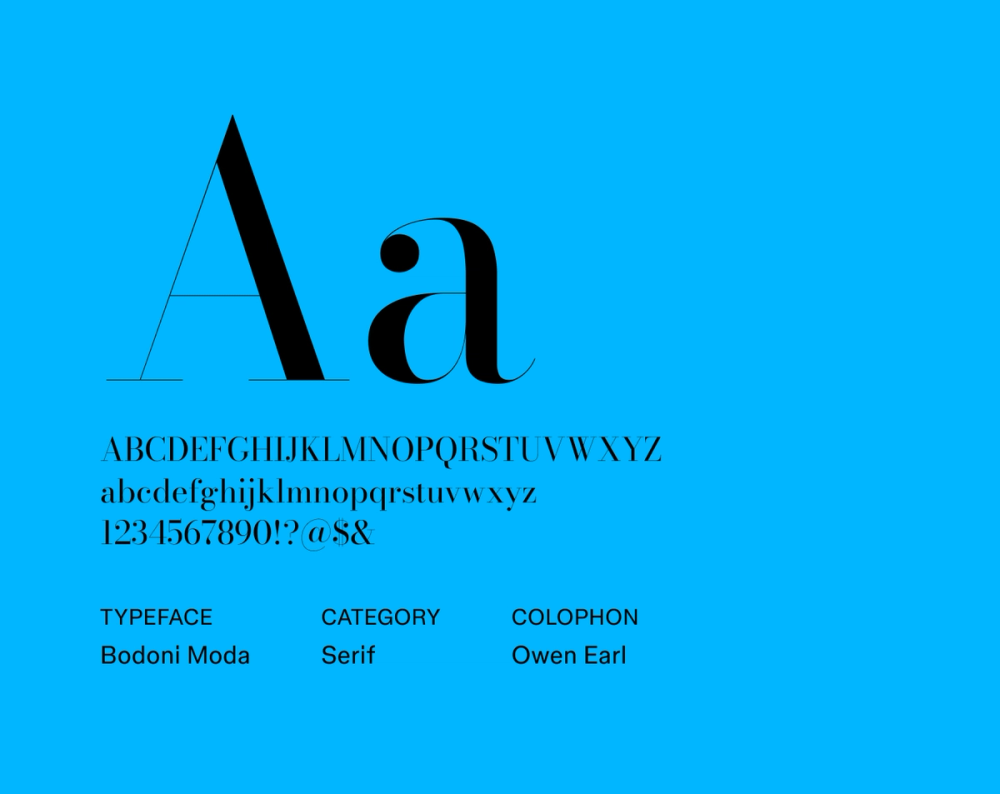 Example text showing Bodoni Moda font.