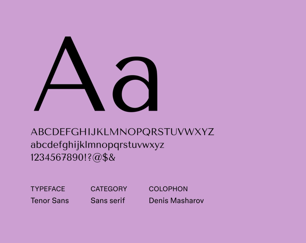 Example text showing Tenor Sans font.