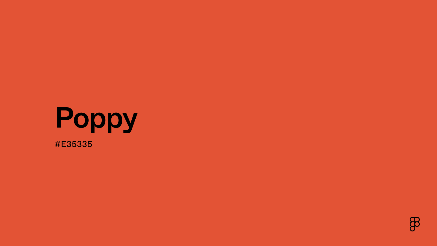 Poppy Color: Hex Code, Palettes & Meaning | Figma