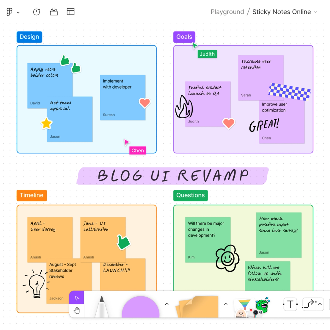 Free Online Sticky Notes for Team Collaboration | Figma