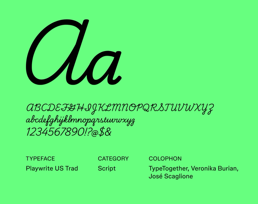 Example text showing Playwrite USA Traditional