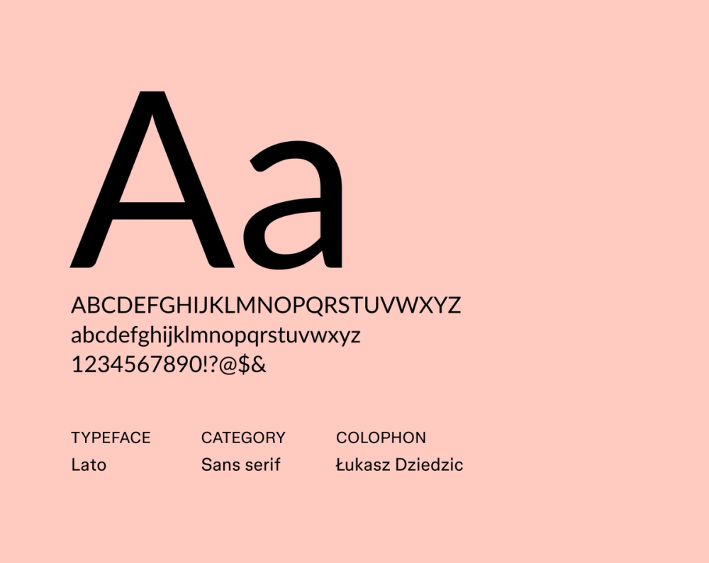 Lato – Beispiel für eine minimalistische Schriftart.