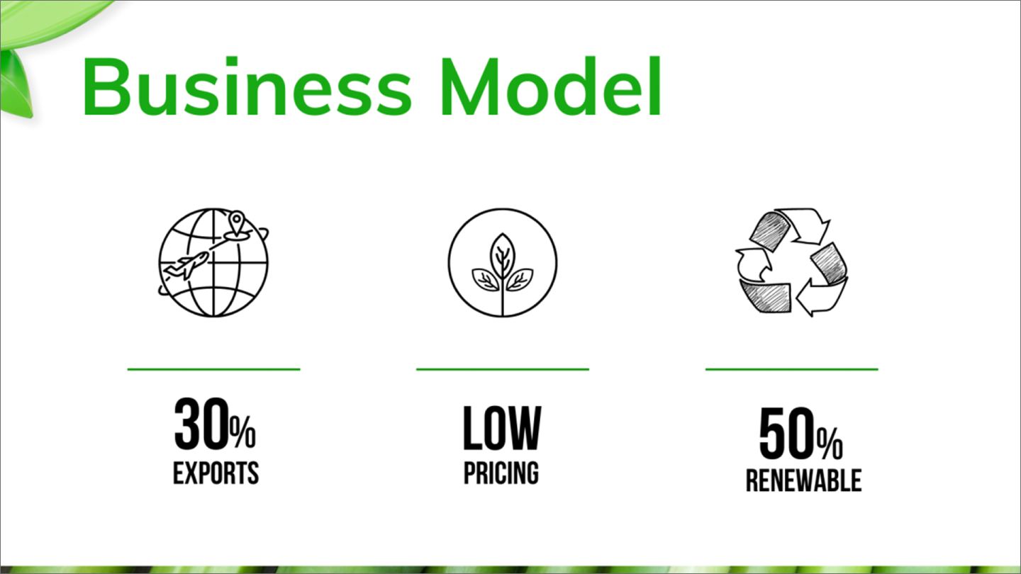 Sustainability pitch deck template 