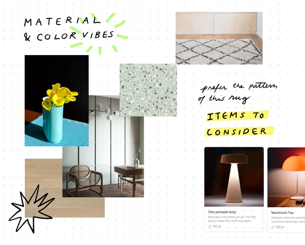 Archivo de FigJam utilizado como panel de diseño de interior