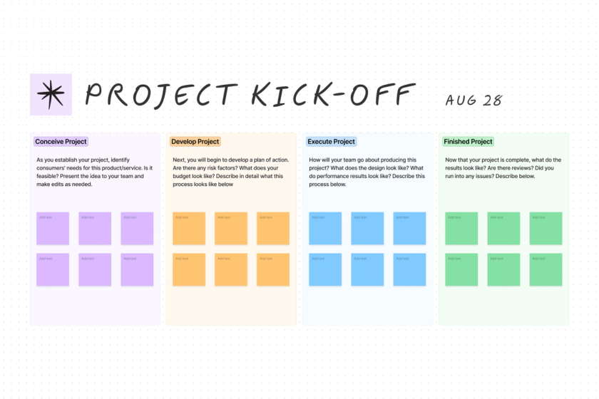 A template designed to define project goals, assign responsibilities, and align on deadlines