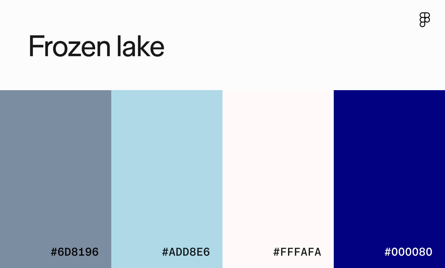 Frozen lake color palette
