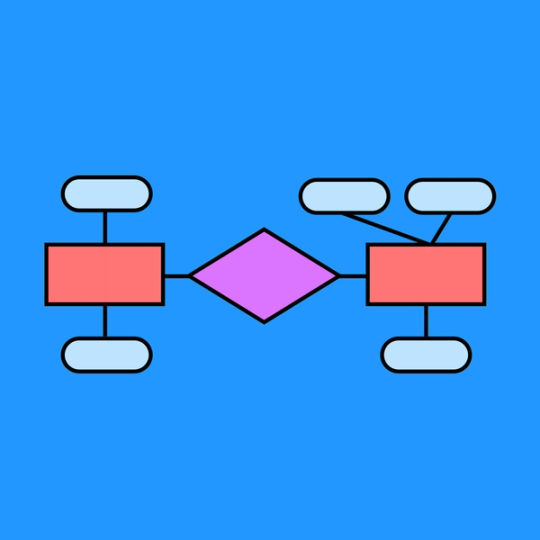 relationship diagram on blue background