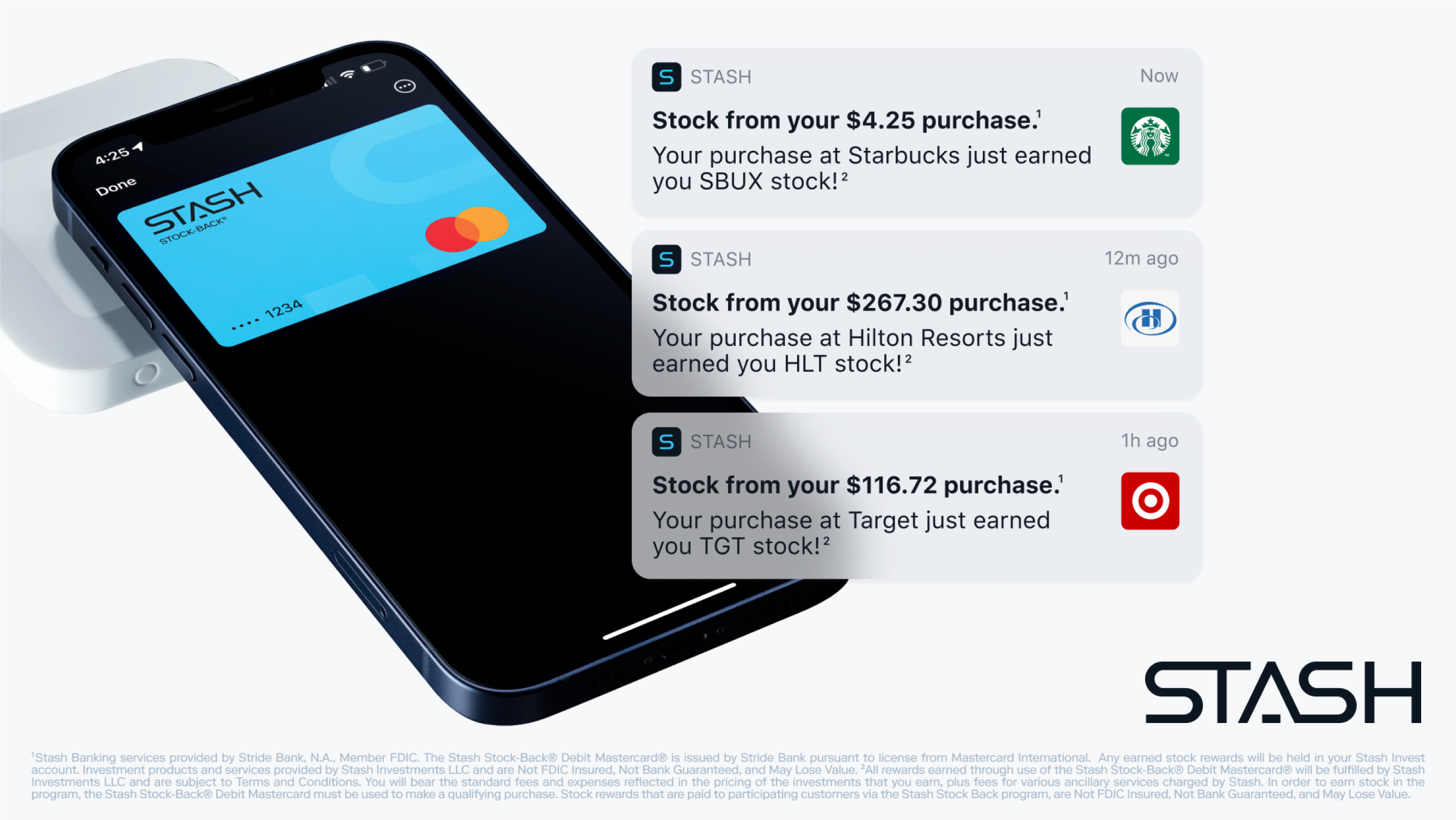 Stash debit card purchases