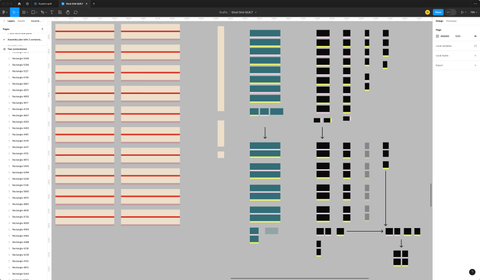 Sections of the grid quilt broken out into pieces in Figma.