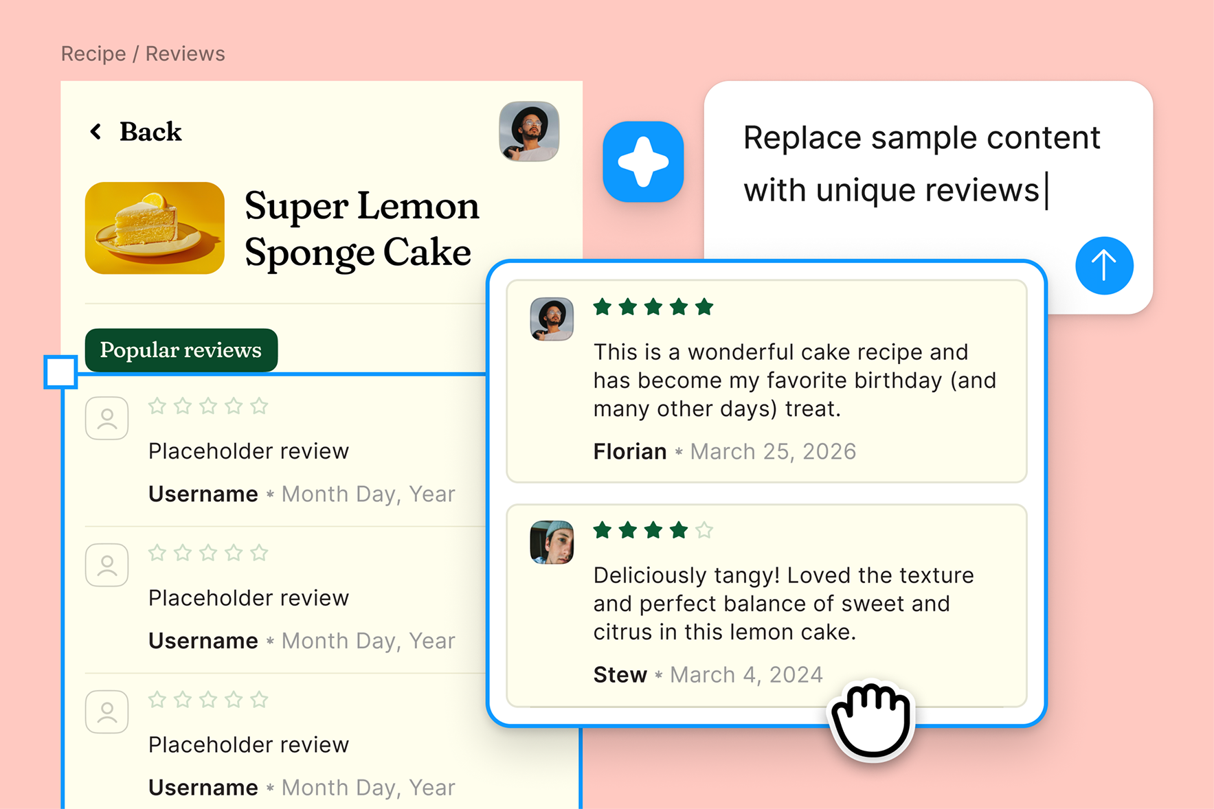 Figma AI agent chat interface showing a color scheme switcher with dark mode toggle applied to a design system