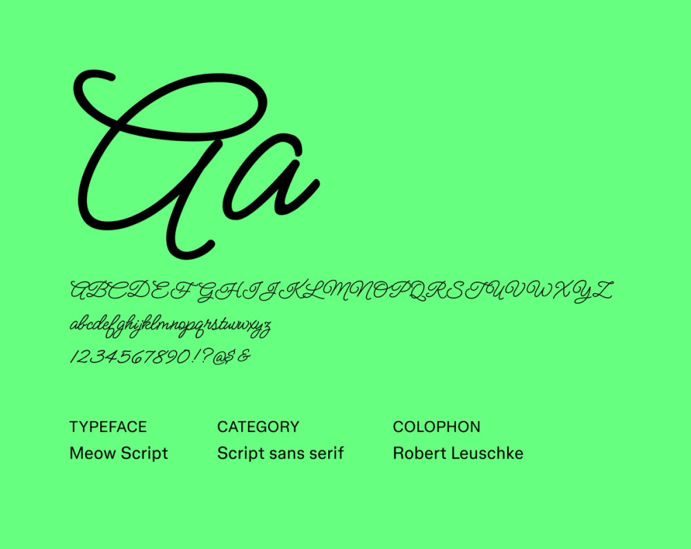 Example text showing Meow Script