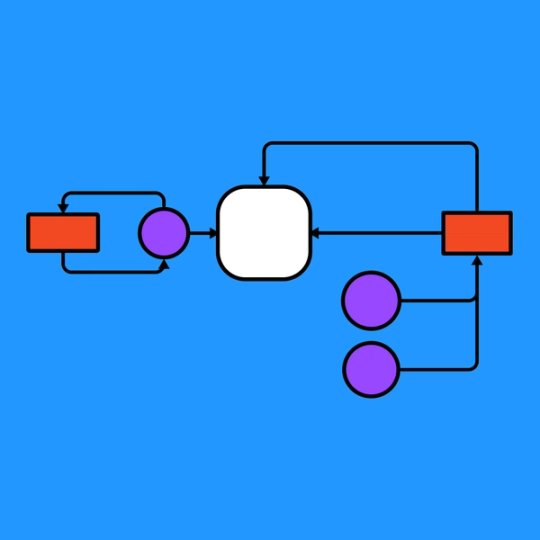 dfd level 1 diagram on blue background
