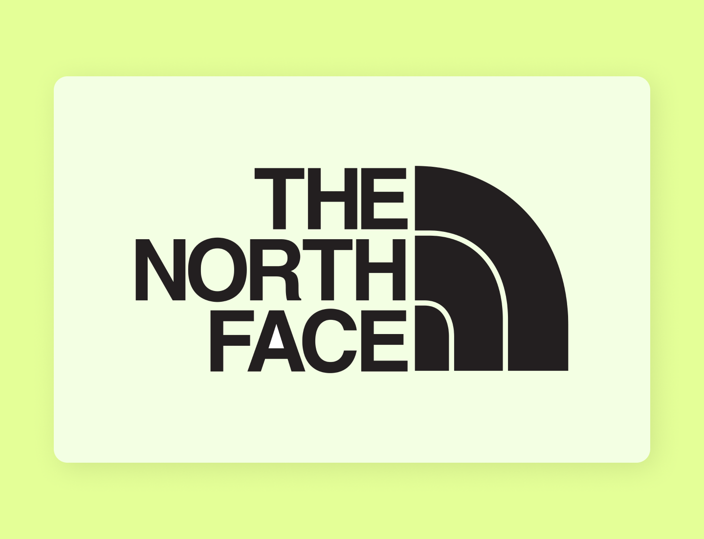 O logotipo da The North Face é um exemplo de como usar proporção no design.