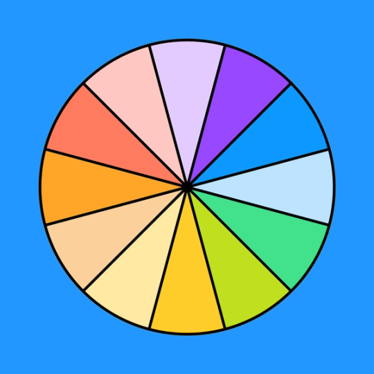 color wheel on a blue background
