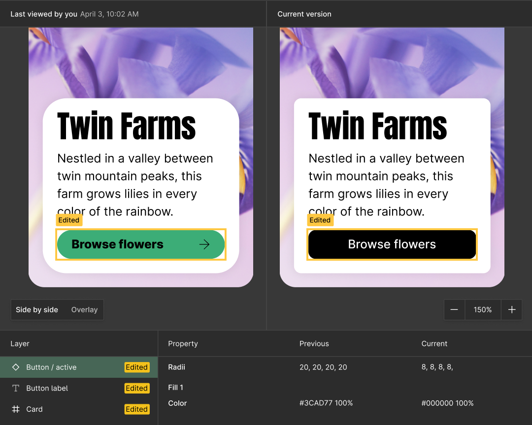 A side-by-side view of an old and current version of mobile UI