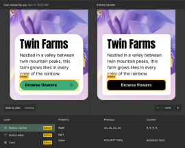 A side-by-side view of an old and current version of mobile UI