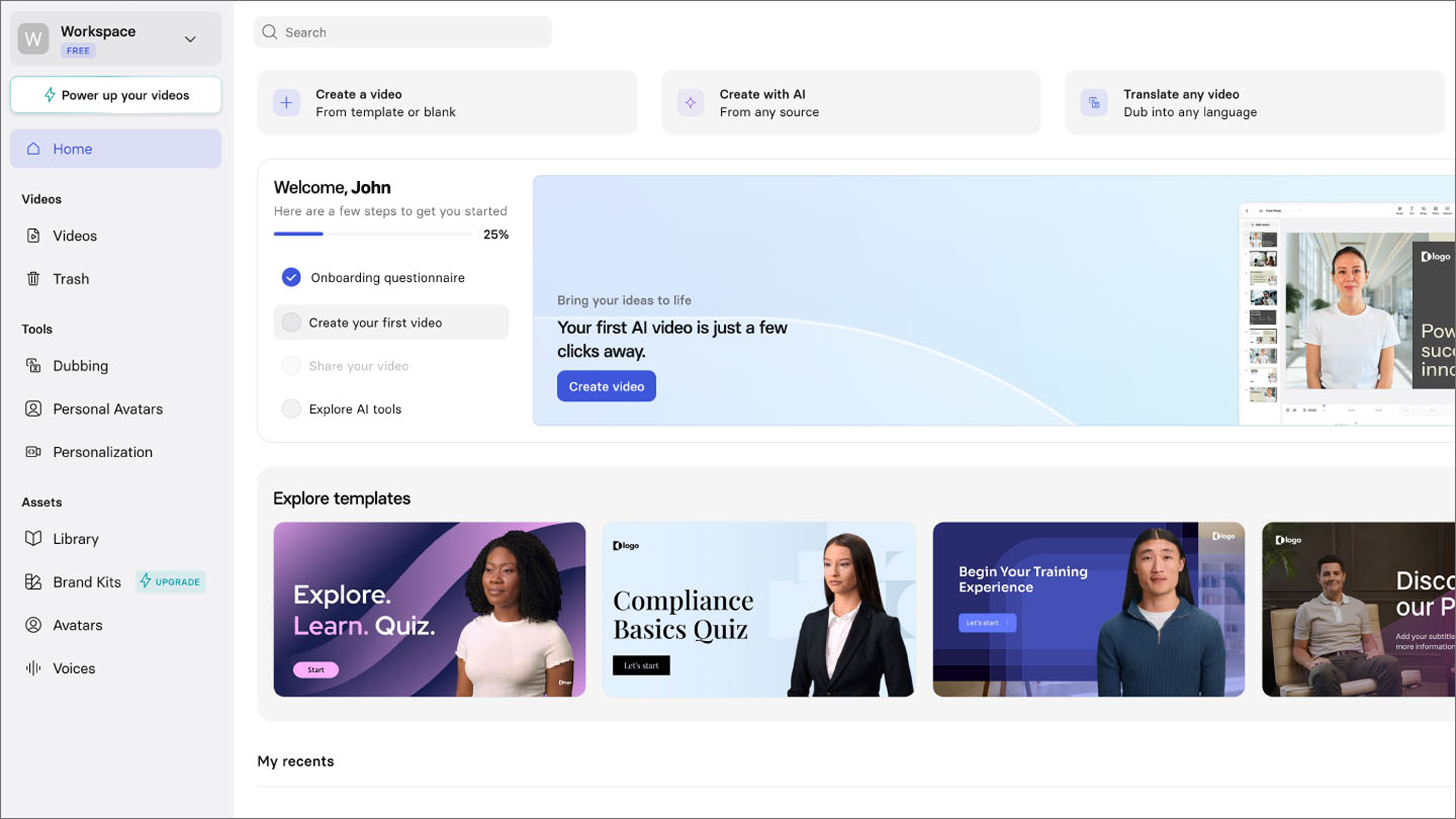Synthesia AI design tool website