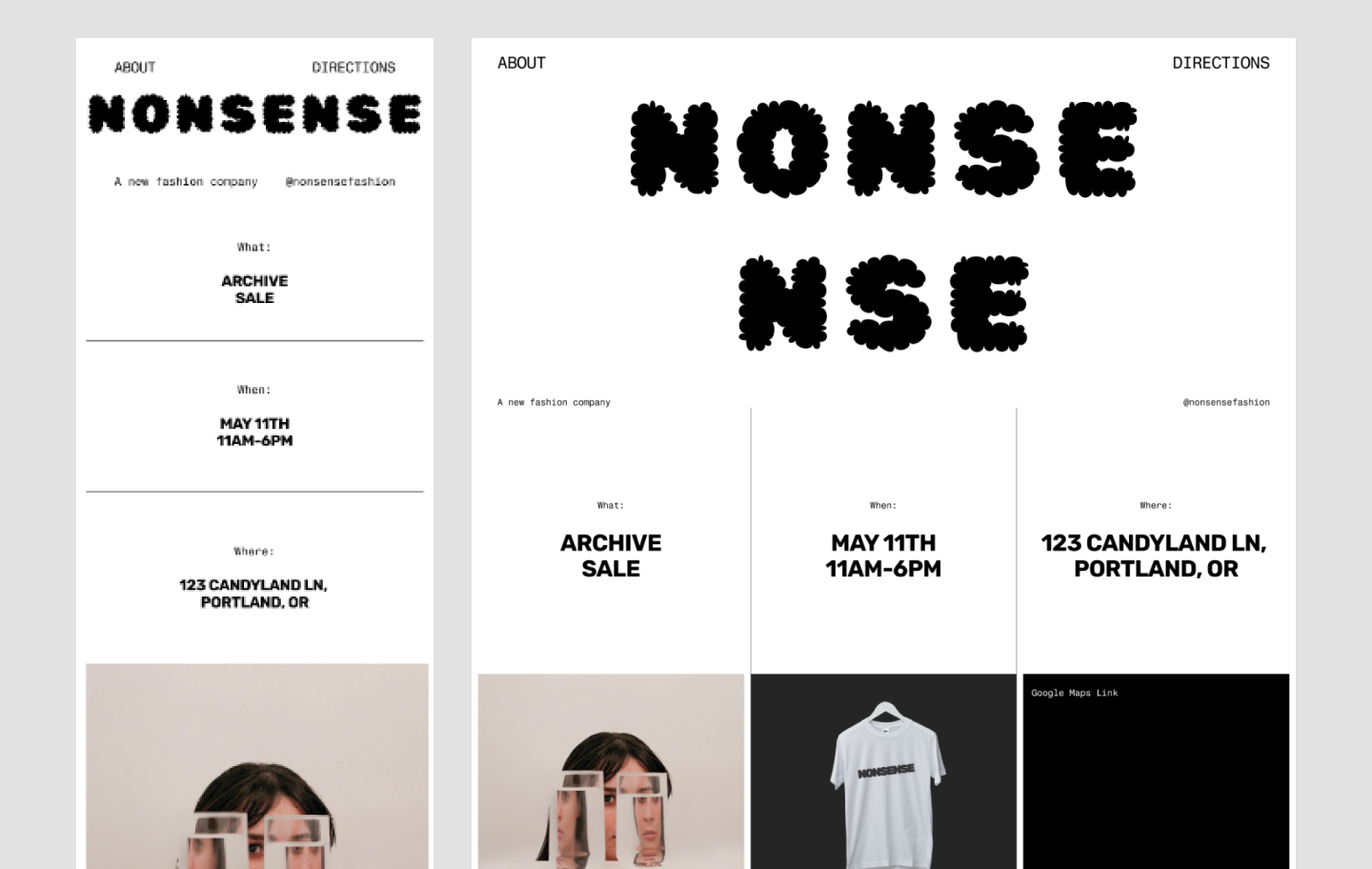 demonstration of the responsive design capabilities of the hip fashion website template