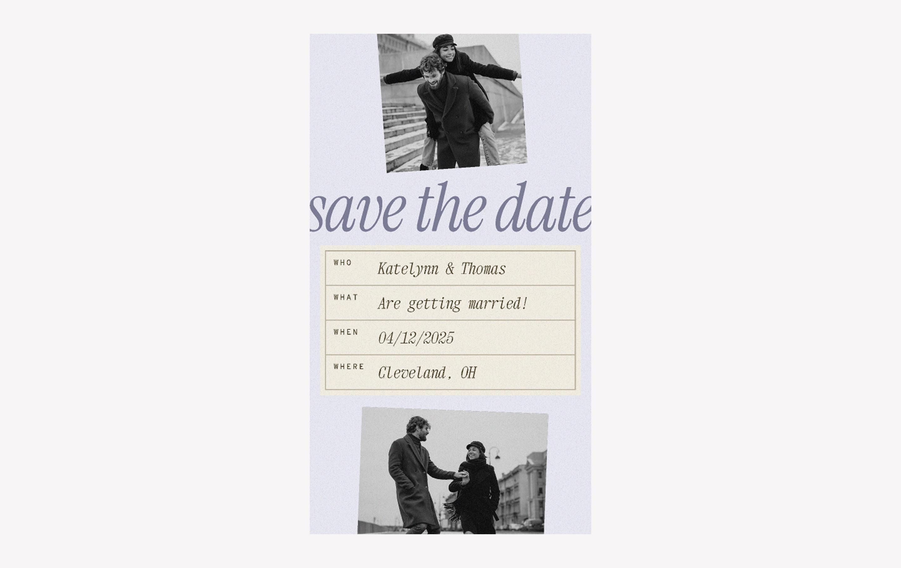 save the date instagram story template example