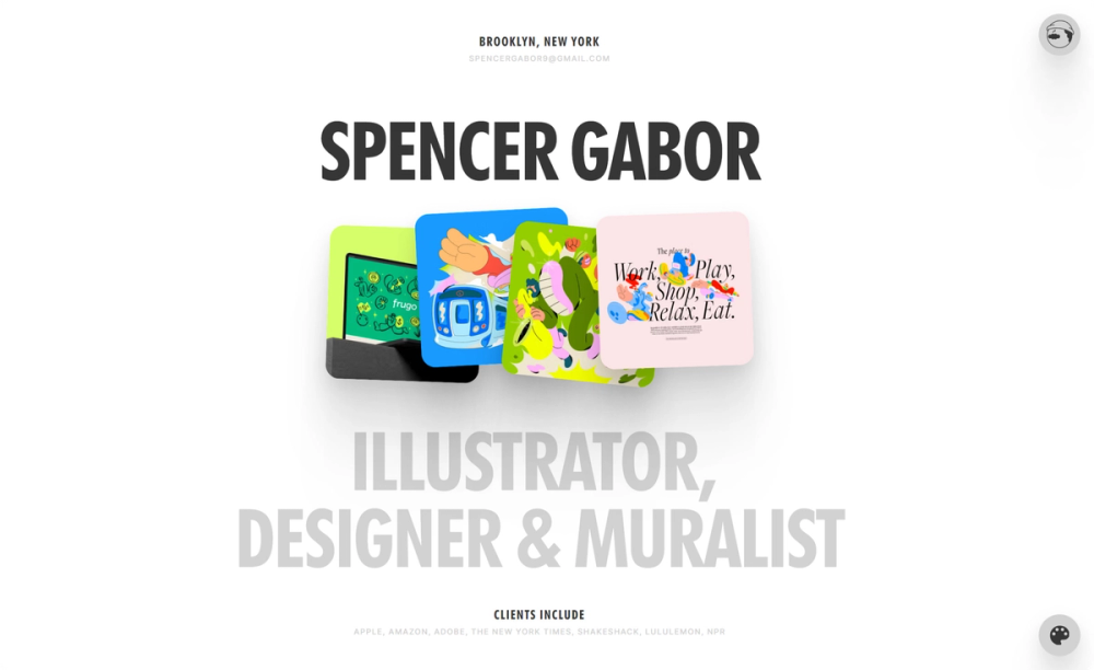 Ein Screenshot der Portfolio-Website von Spencer Gabor.