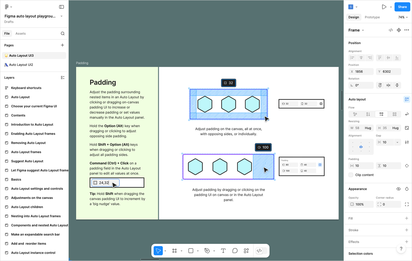 Screenshot of Figma Design, showcasing the Auto Layout feature