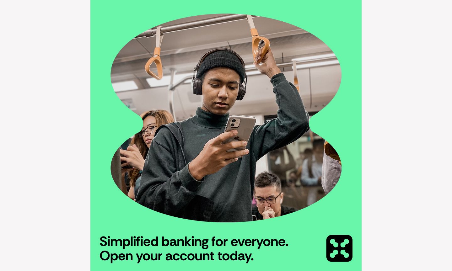 Figma’s bold curved frame Instagram ad template.