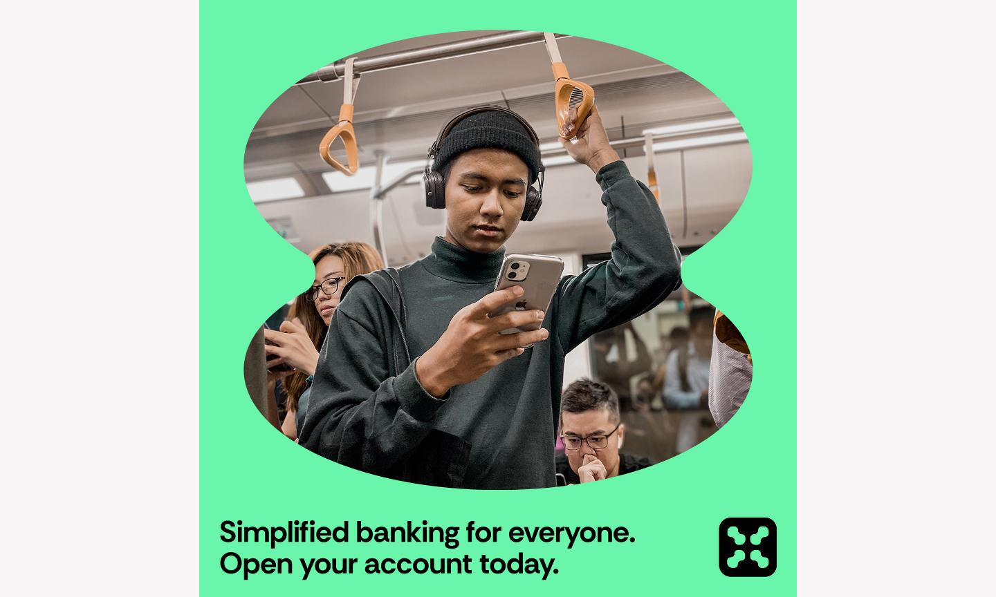 Figma’s bold curved frame Instagram ad template.