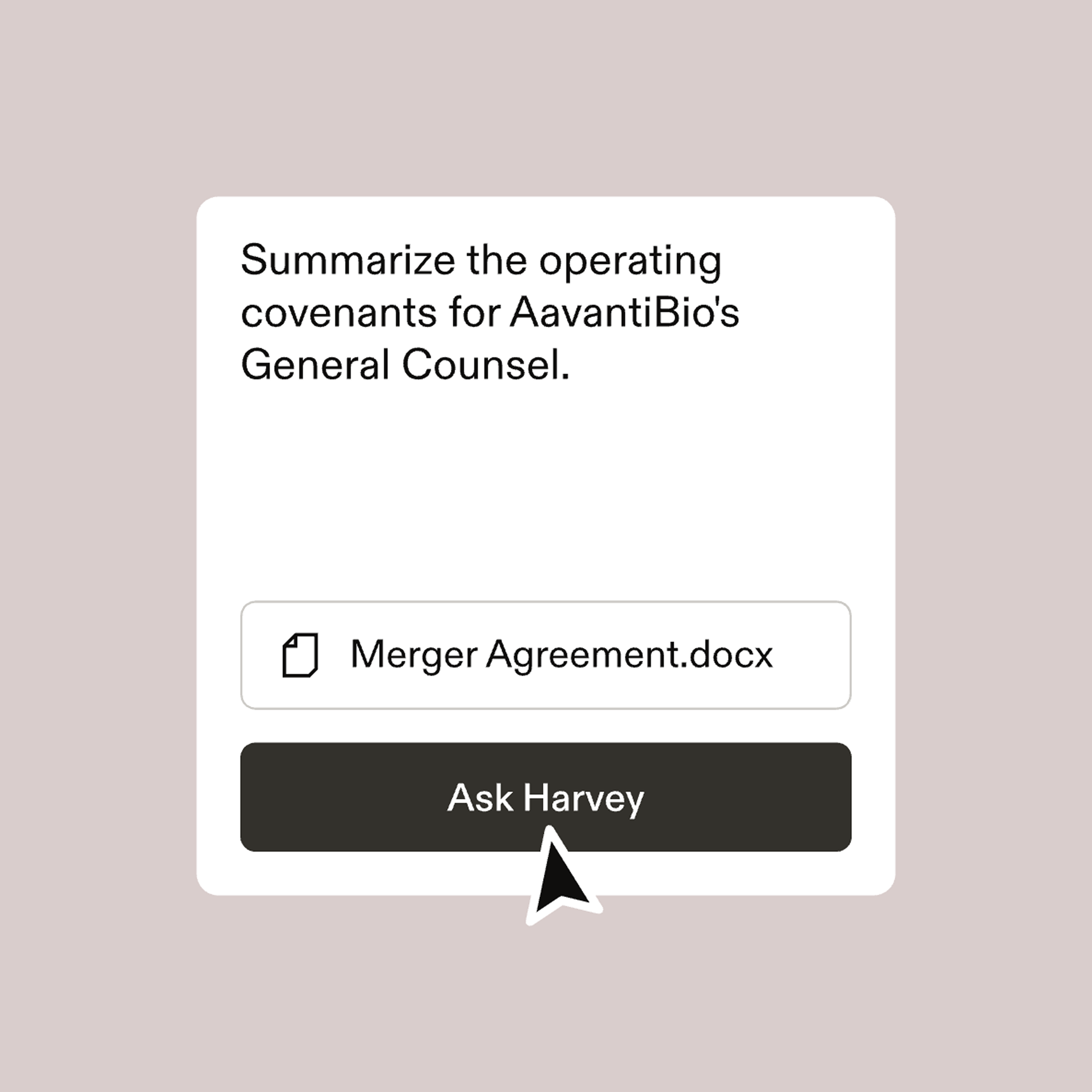 Prompt to summarize a merger agreement document for legal counsel.