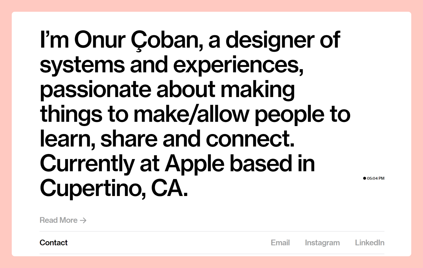 Onur Çoban’s portfolio website