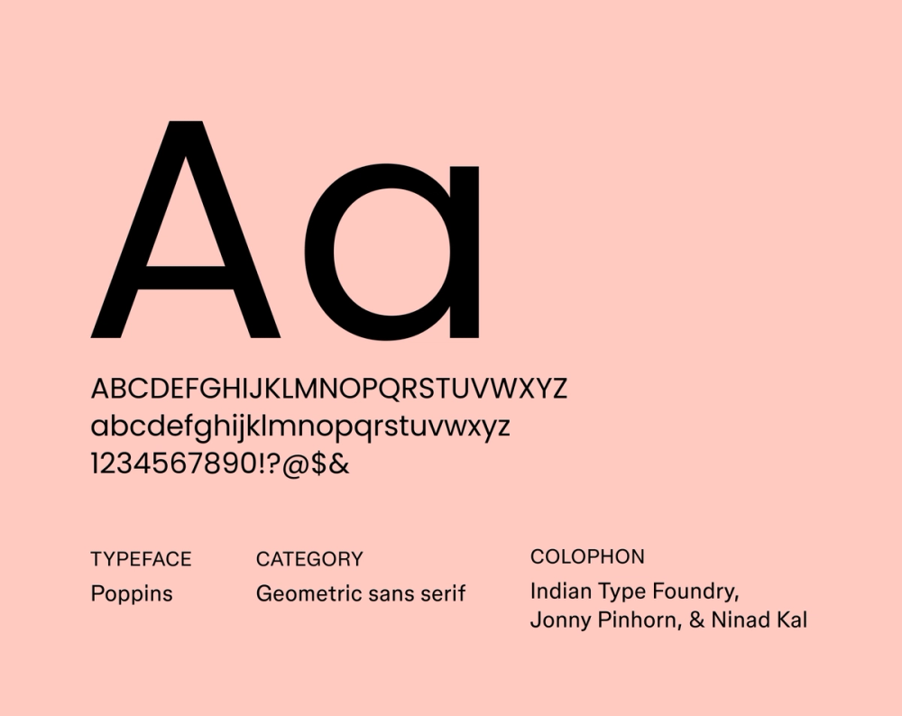 Poppins – Beispiel für eine minimalistische Schriftart.