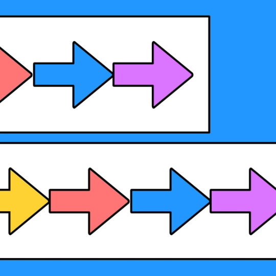 two rows of multiple right-pointing arrows
