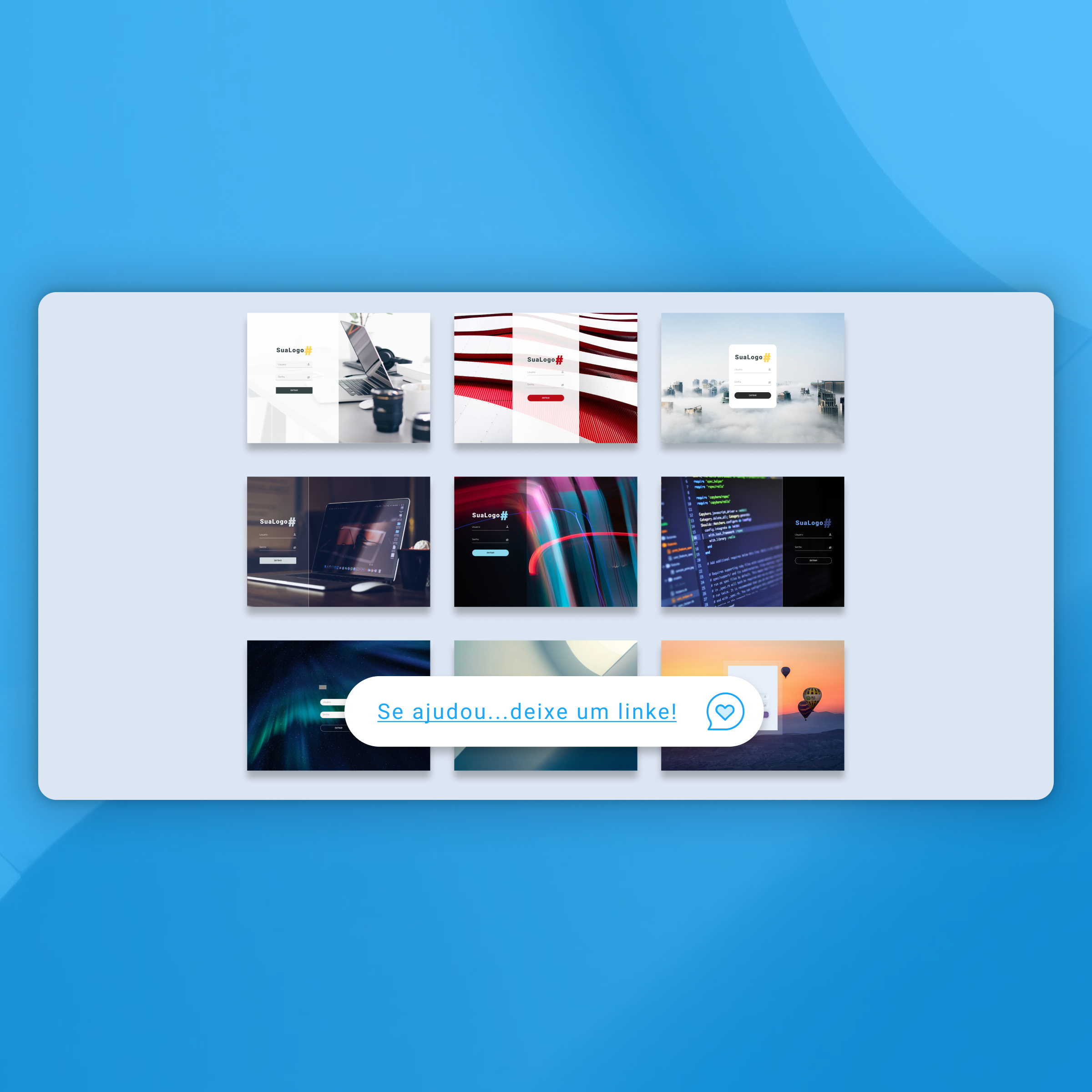 Image principale de 9 templates de design de pages de connexion