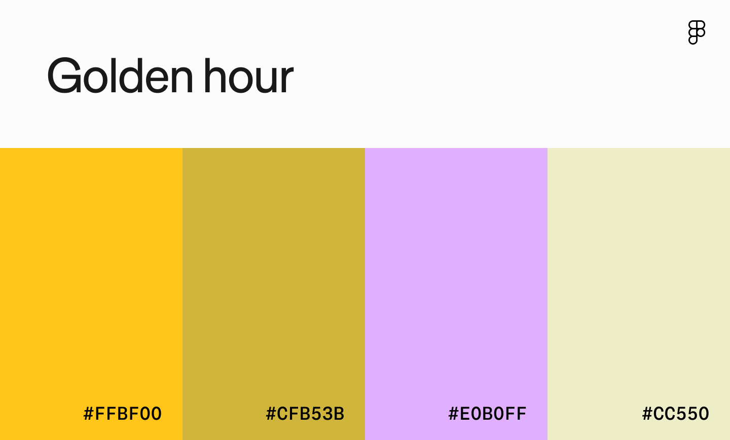 Golden hour color palette