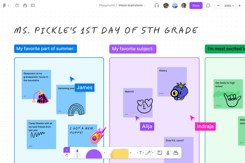 Semester planning calendar using FigJam