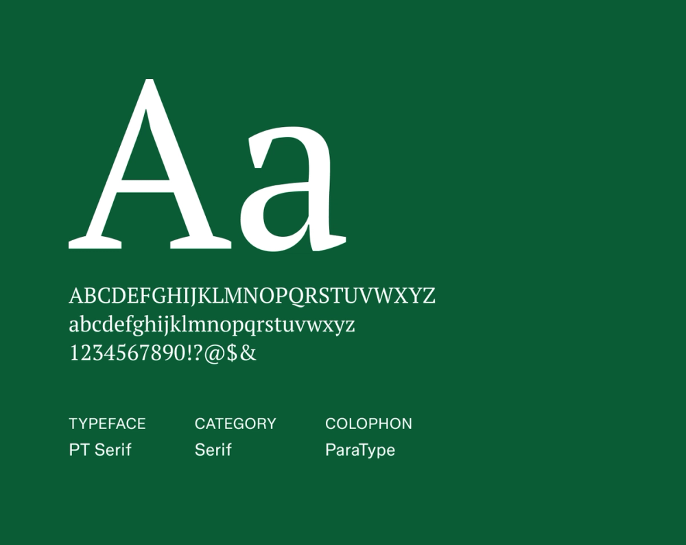 PT Serif resume font example.