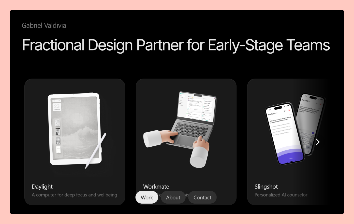 Gabriel Valdivia’s portfolio website