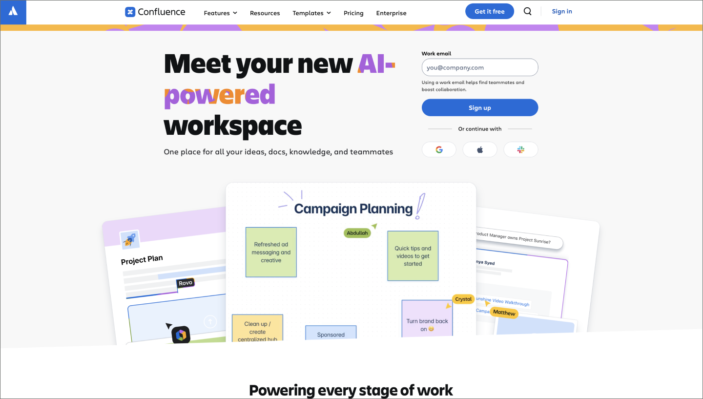 The Confluence website for collaboration.