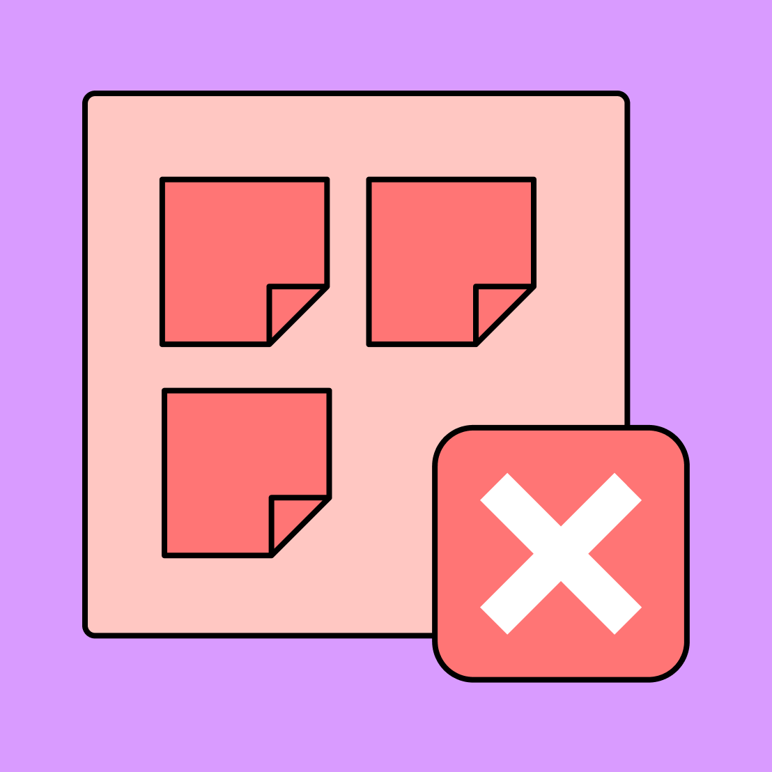 eisenhower matrix module with red X on one corner
