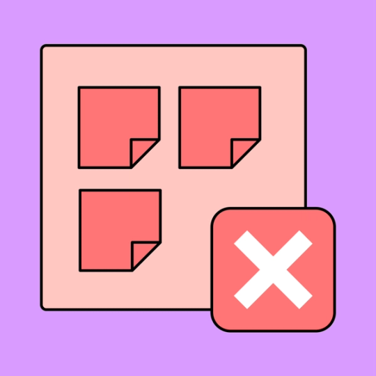 eisenhower matrix module with red X on one corner