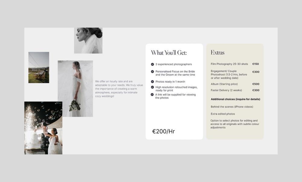 Screenshot of small wedding brochure