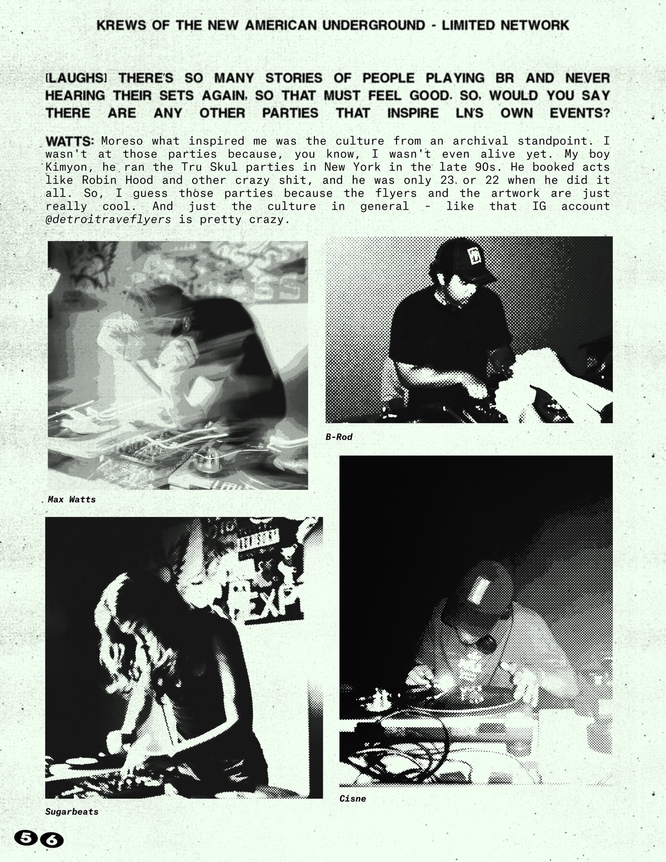 An interview with accompanying photos of DJs on the decks