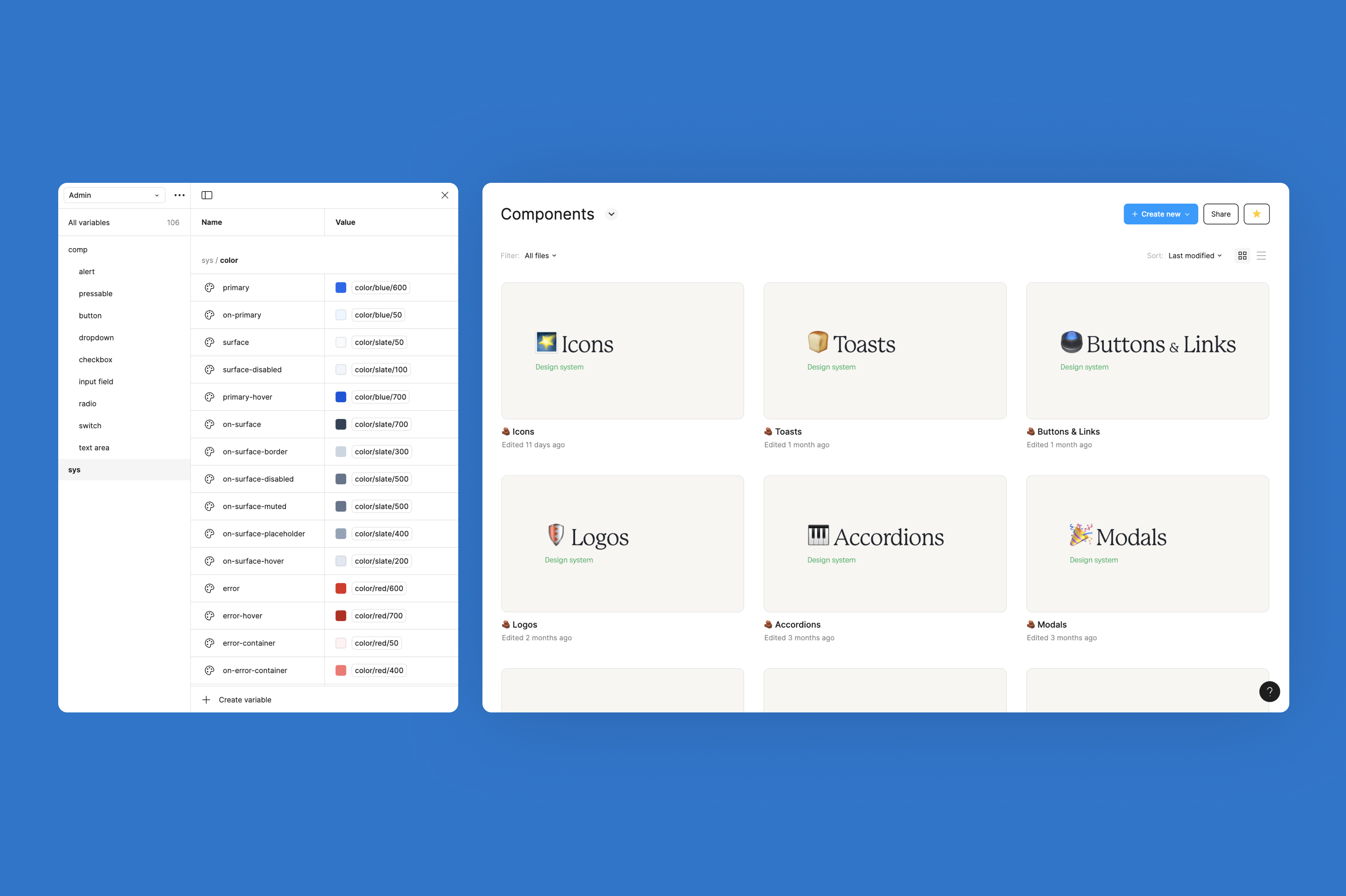 Image showing components in Eucalyptus' design system