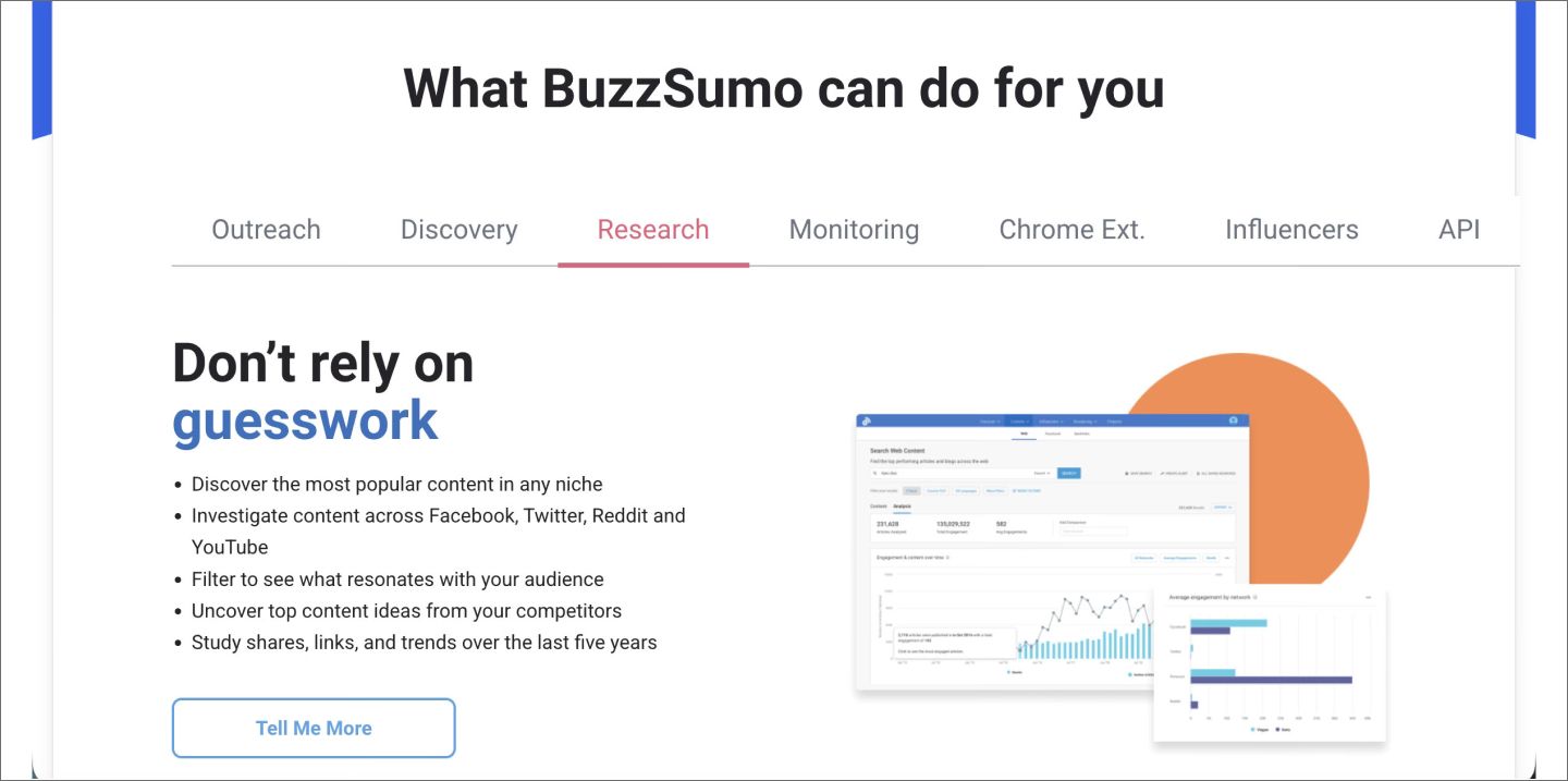 Screenshot of BuzzSumo’s website.